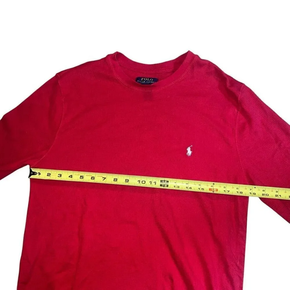 POLO RALPH LAUREN Men’s Red Knitted Long Sleeve Sleepwear Shirt Size L